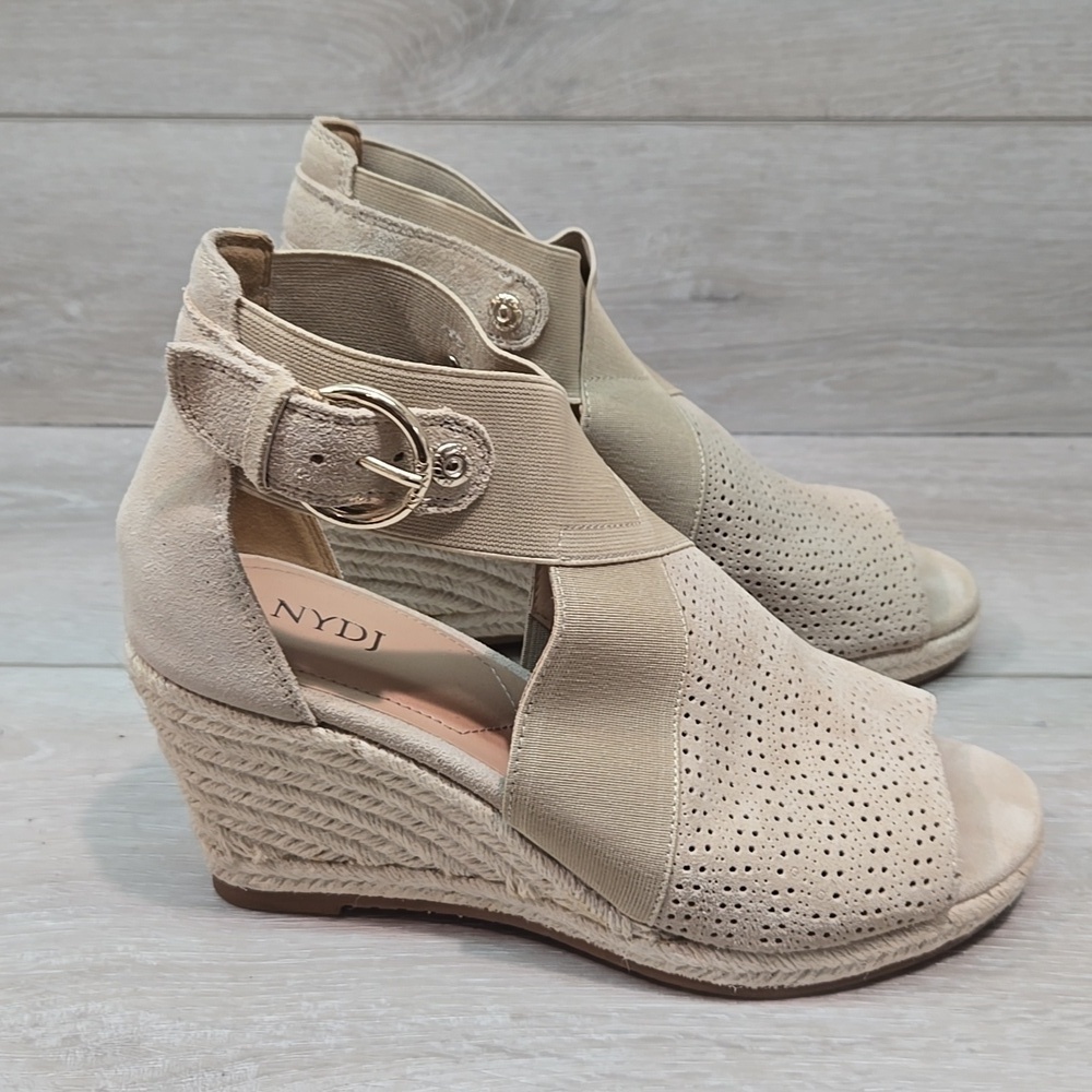 NYDJ Women's Charismasa Tan Wedge Sandals Espadrille Shoes Sz 7M - Picture 3 of 13